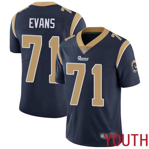 Los Angeles Rams Limited Navy Blue Youth Bobby Evans Home Jersey NFL Football #71 Vapor Untouchable